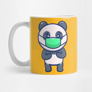 Cute Panda Wearing Mask Cartoon Mug